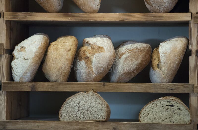Sourdough Bread. Bakery Bread with Golden Crust Bread Stock Photo