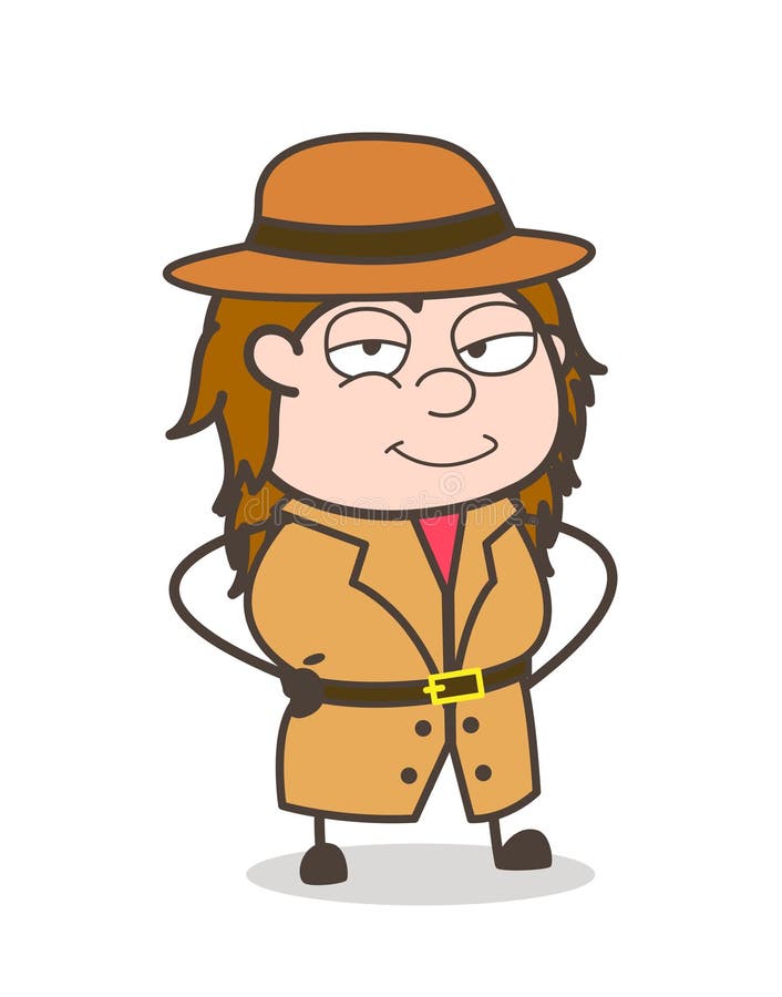 Sourire adroit - scientifique féminin Cartoon Vector d'explorateur illustration stock