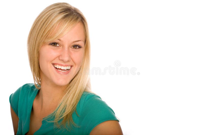 Sourire blond heureux de femme photos stock Sourire blond heureux de femme photos stock