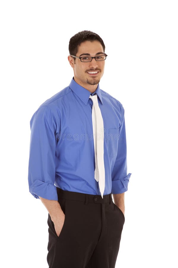 Sourire de stand d'homme d'affaires photo stock Sourire de stand d'homme d'affaires photo stock