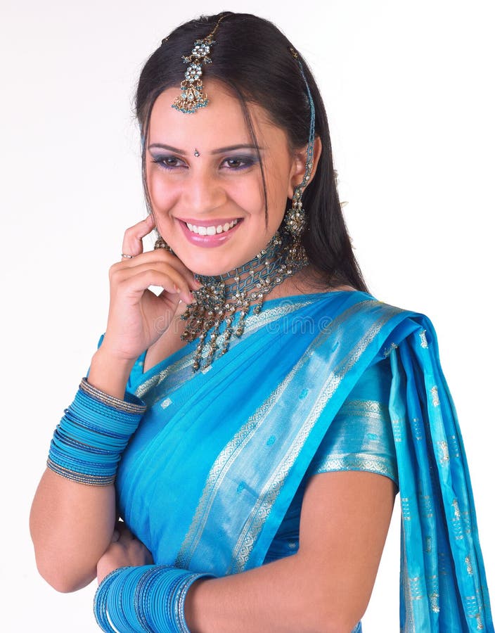 Sourire Indien De Sari De Visage Bleu Image Stock Image Du Gens Bleu 7811793