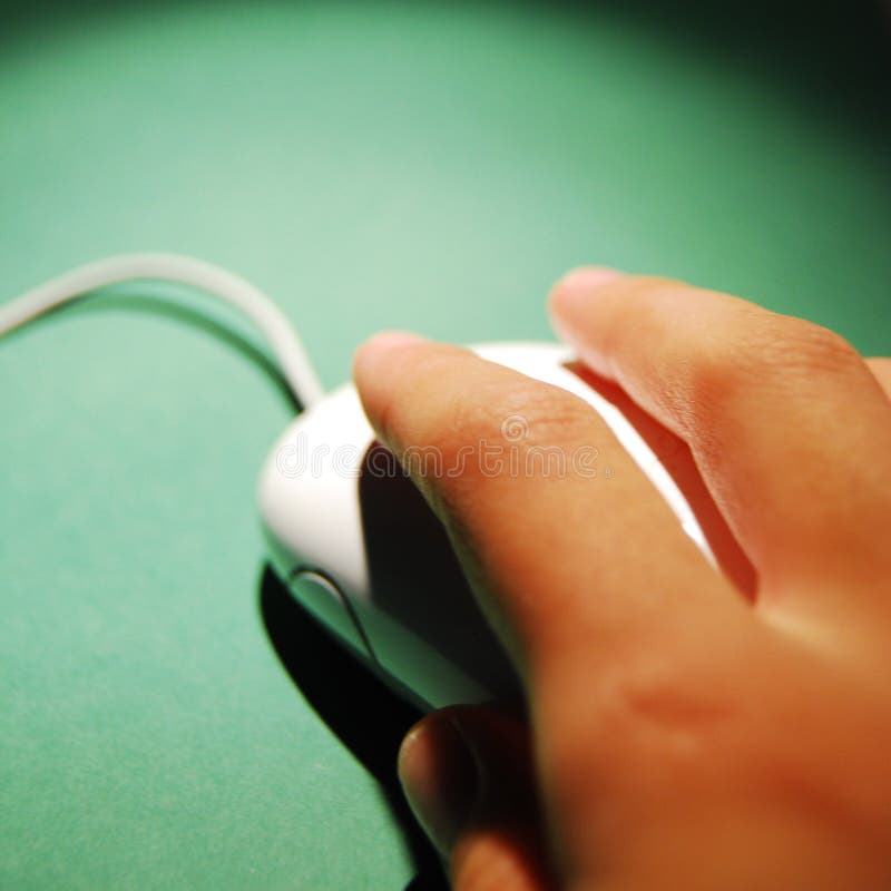 Souris de clic de main photographie stock Souris de clic de main photographie stock