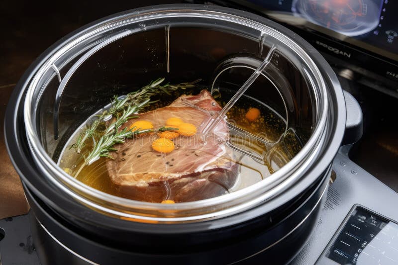Sousvide Dish Cooked in Pressure Cooker for Added Convenience Stock