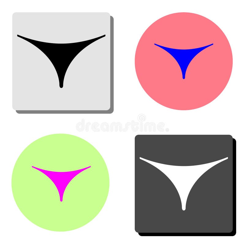 Sous-vêtements de lanière de femmes Icône plate de vecteur illustration stock Sous-vêtements de lanière de femmes Icône plate de vecteur illustration stock
