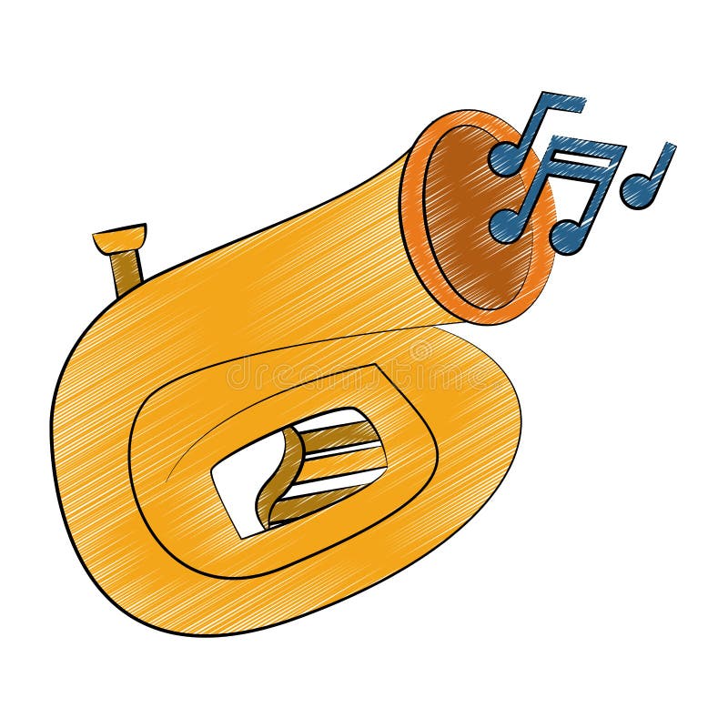 Sousaphone Music Instrument Scribble Stock Vector Illustration of