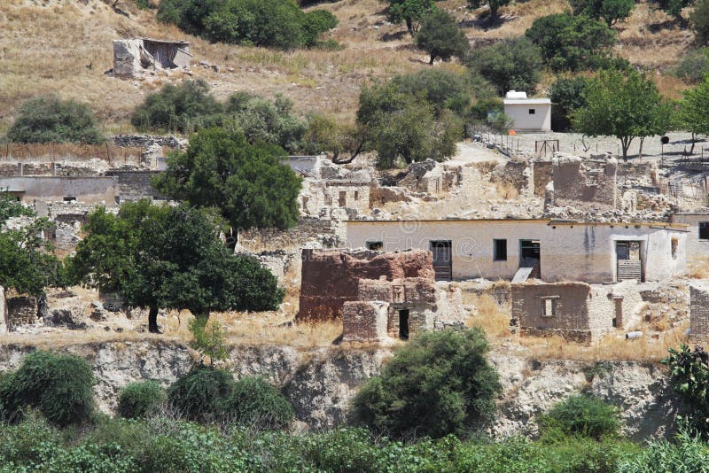Souskiou abandoned village in Paphos District, Cyprus stock photo