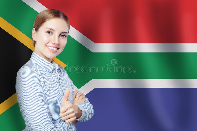South Africa Concept with Happy Cute Woman Stock Image - Image of ...
