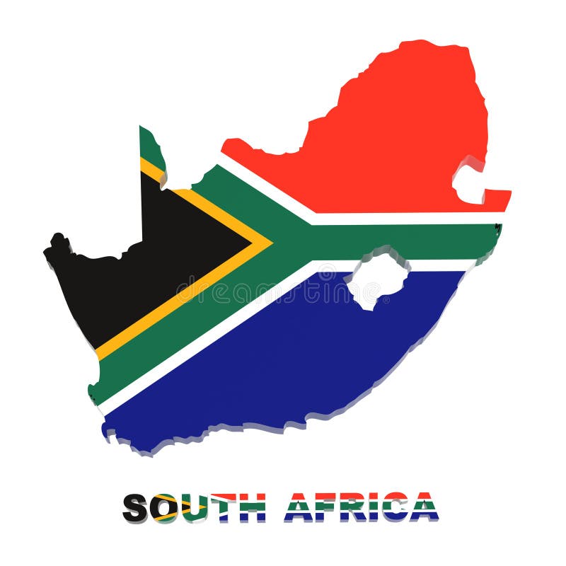 South Africa, map with flag, with clipping path vector illustration South Africa, map with flag, with clipping path vector illustration