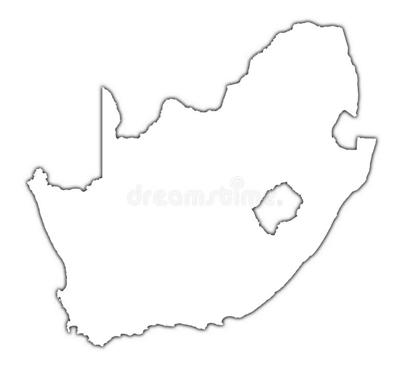 South Africa Map with Shadow Stock Illustration - Illustration of atlas