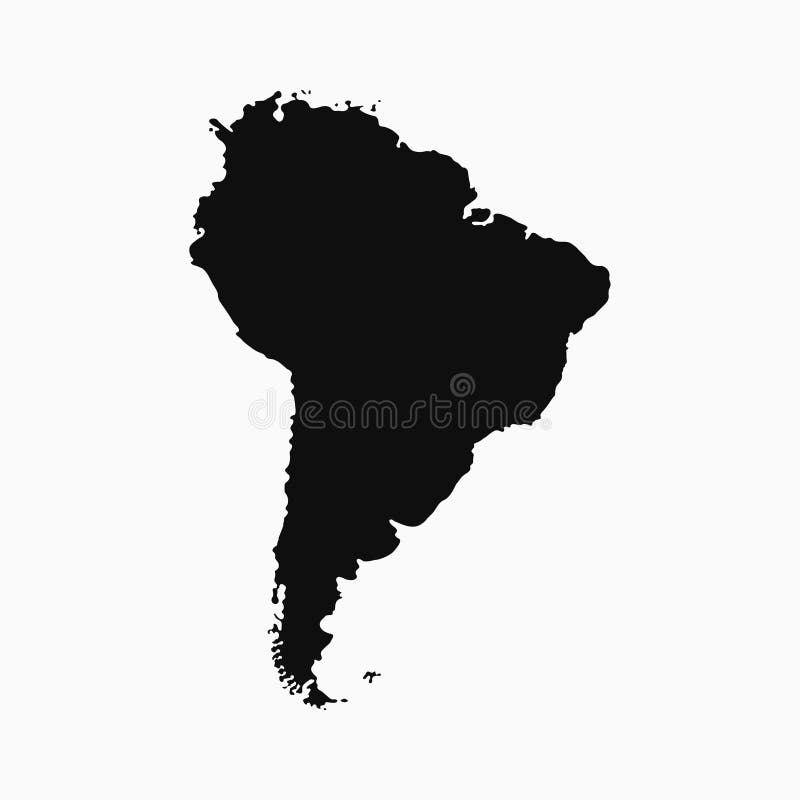 South America map - monochrome shape. Vector. stock illustration