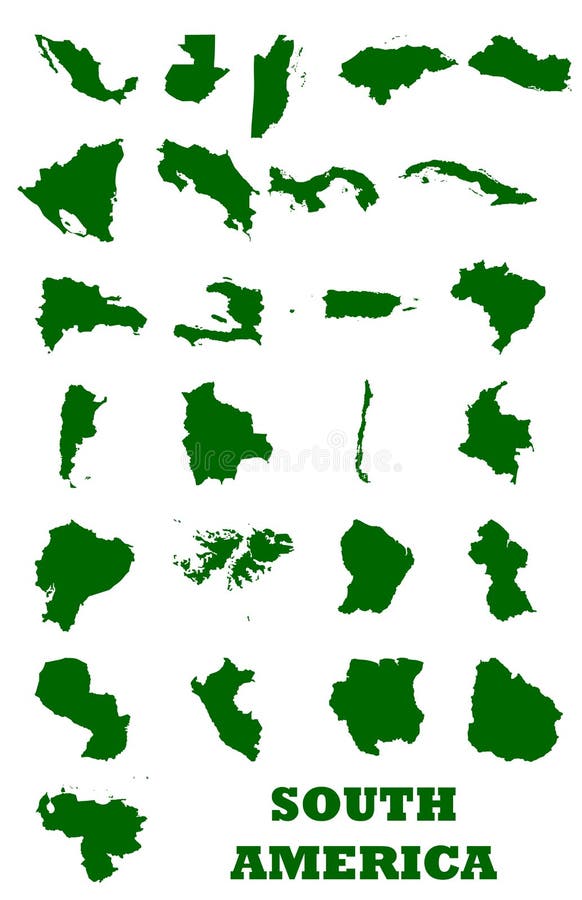 South America Maps royalty free illustration