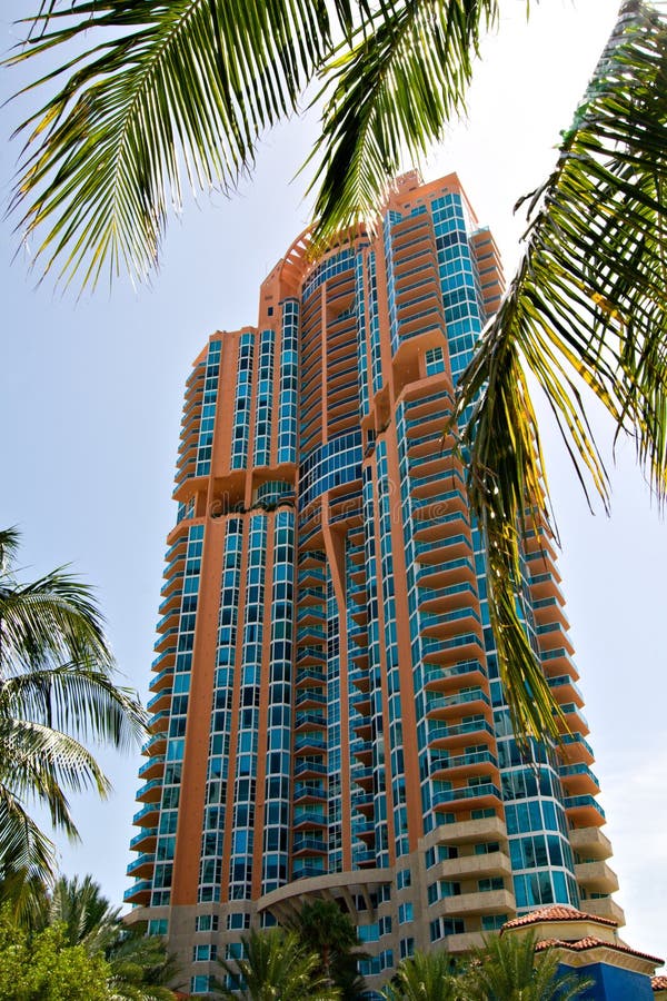 South Beach High Rise Condominiums Stock Photo Image of funky, yellow