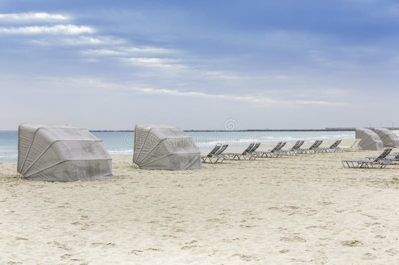 South Beach Lounge Chairs, Miami Stock Photo Image of tanning