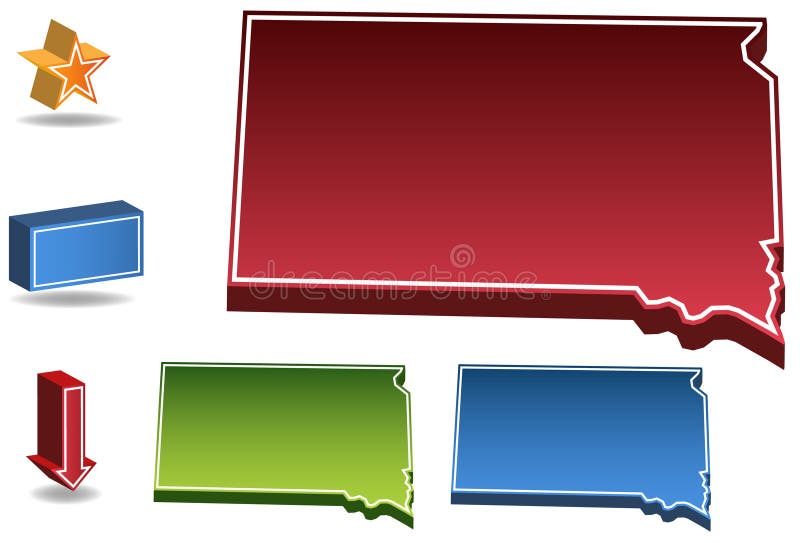 South Dakota 3D vector illustration