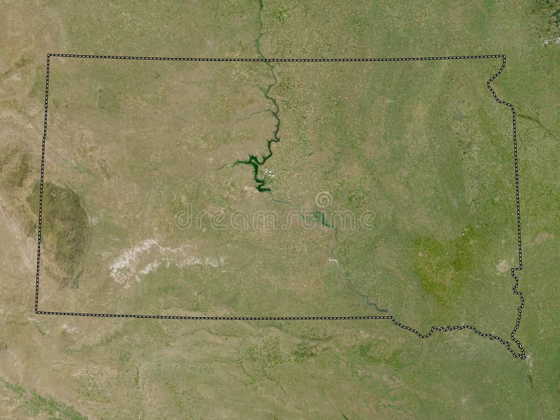 South Dakota, state of United States of America. Low resolution satellite map. South Dakota, state of United States of America. Low resolution satellite map