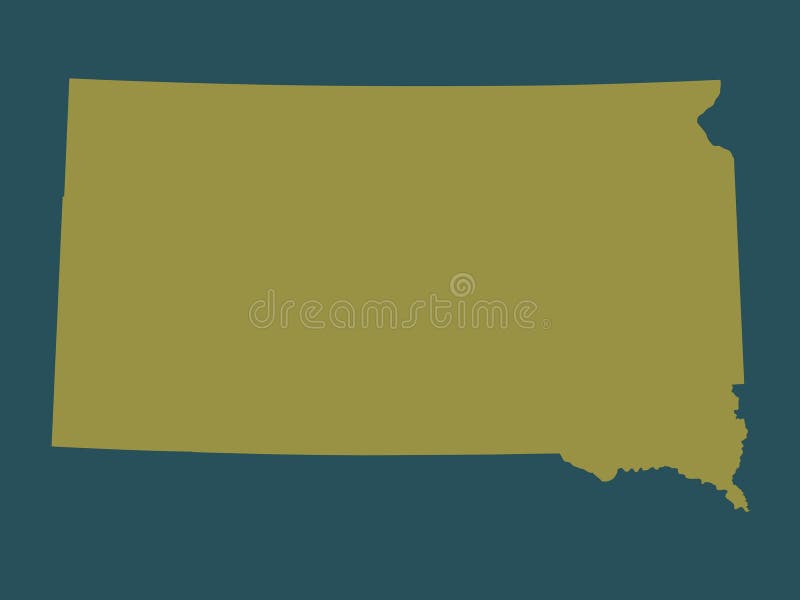 South Dakota, state of United States of America. Solid color shape. South Dakota, state of United States of America. Solid color shape