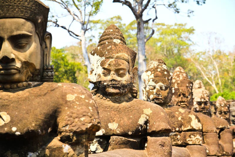 South gate to angkor thom in Cambodia