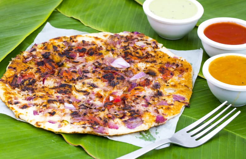South Indian Food Spicy Uttapam Stock Photo - Image of baked, healthy