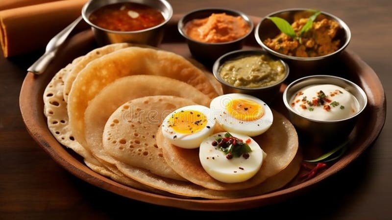 South Indian Morning Breakfast Stock Illustration - Illustration of