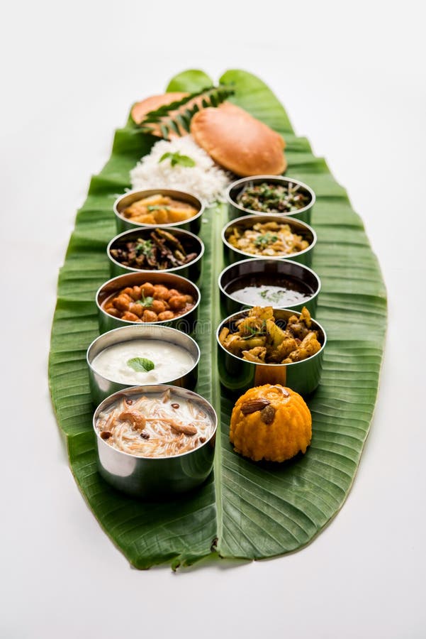South Indian style Lunch or Dinner Meal or Food Served with a