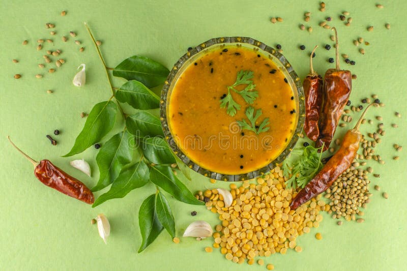 South Indian Traditional Dal with Ingrediants Stock Photo - Image of