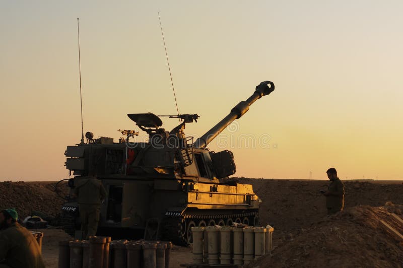 Israeli m109 howitzer artillery bombing gaza strip royalty free stock image Israeli m109 howitzer artillery bombing gaza strip royalty free stock image