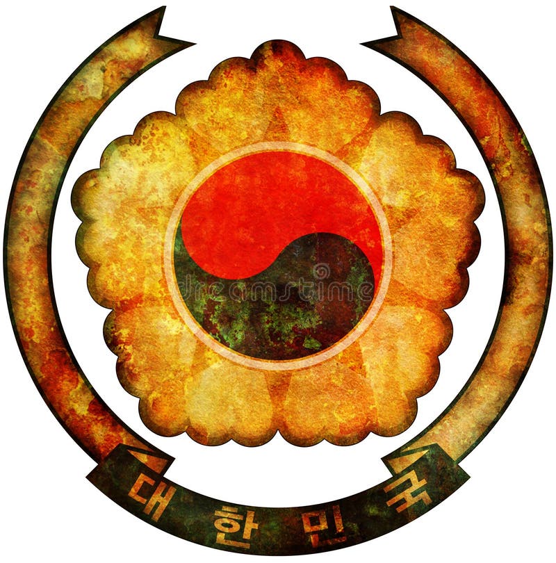 South korea coat of arms stock photo. Image of geography - 211437714
