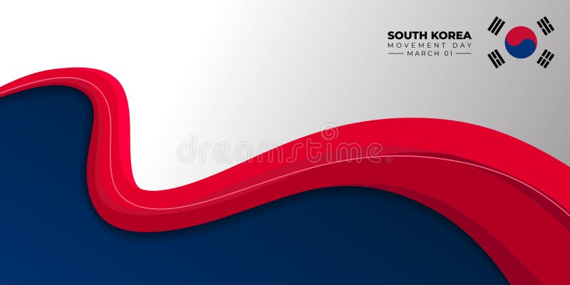 South Korea Independence movement day. Red and blue abstract background design.