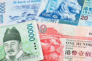 Hong Kong Dollar And China Renminbi Yuan Currency Banknotes HKD CNY 
