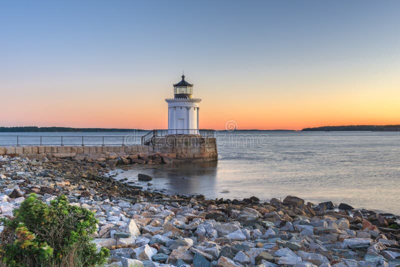 South Portland, Maine, USA at the Portland Breakwater Light royalty free stock images South Portland, Maine, USA at the Portland Breakwater Light royalty free stock images