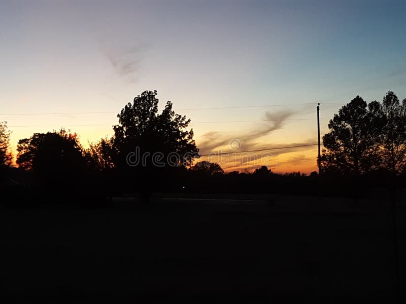 South West Sunset in Marlow, Oklahoma 2019 Stock Photo Image of