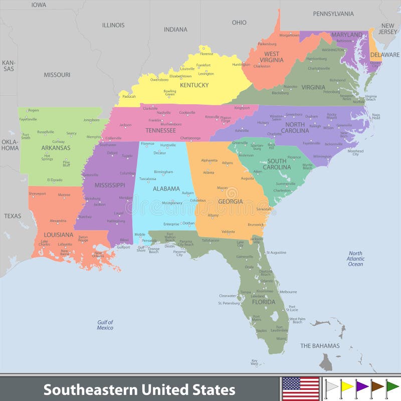 Southeastern United States royalty free illustration