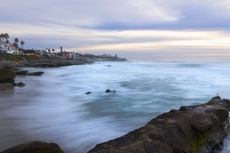 Rocky beach Wallpaper 4K, Sunset, Seascape, Coastline