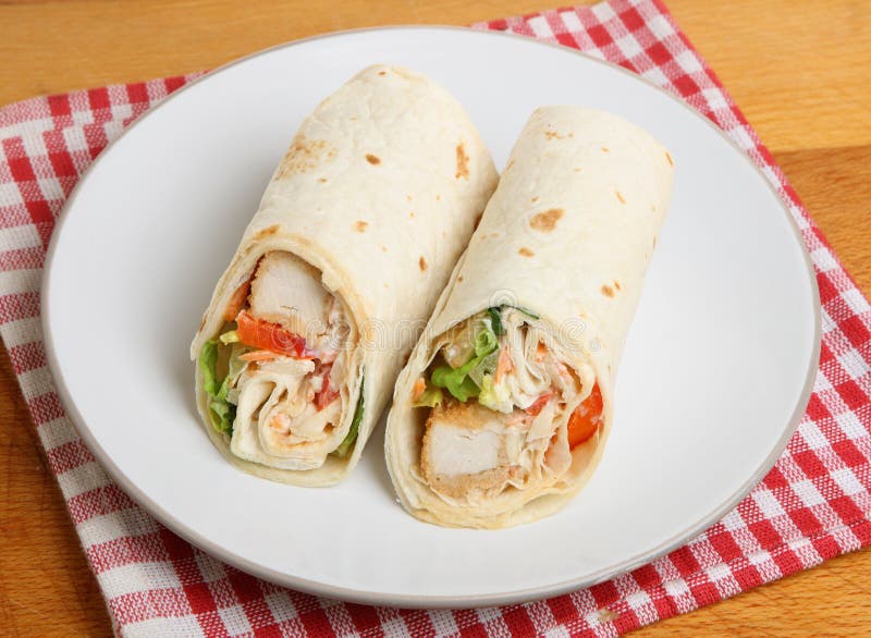 Southern Fried Chicken Wrap Sandwich Stock Photo Image of meal, plate