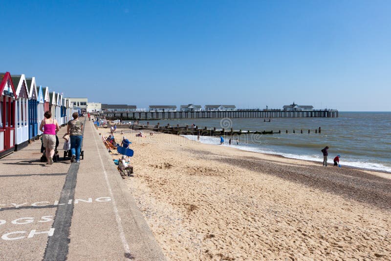 SOUTHWOLD, SUFFOLK/UK - 2 GIUGNO: Vista del pilastro a Southwold i fotografie stock libere da diritti SOUTHWOLD, SUFFOLK/UK - 2 GIUGNO: Vista del pilastro a Southwold i fotografie stock libere da diritti