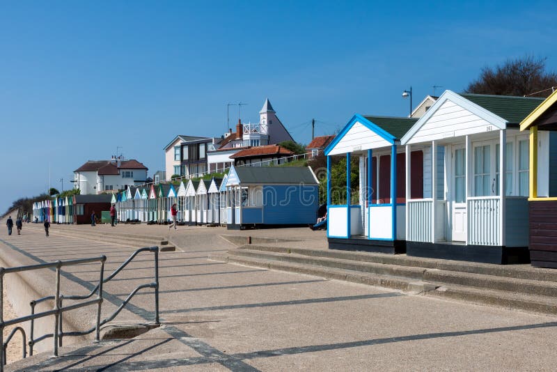 SOUTHWOLD, SUFFOLK/UK - JUNE 2 : A row of beach huts in Southwold on June 2, 2010. Unidentified people. SOUTHWOLD, SUFFOLK/UK - JUNE 2 : A row of beach huts in Southwold on June 2, 2010. Unidentified people.