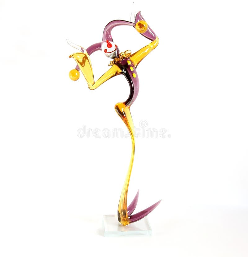 Souvenir clown colored glass, isolated