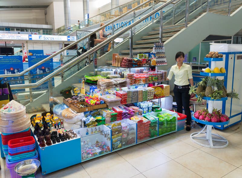 Souvenir shop at Cam Ranh international airport, Vietnam royalty free stock photography Souvenir shop at Cam Ranh international airport, Vietnam royalty free stock photography