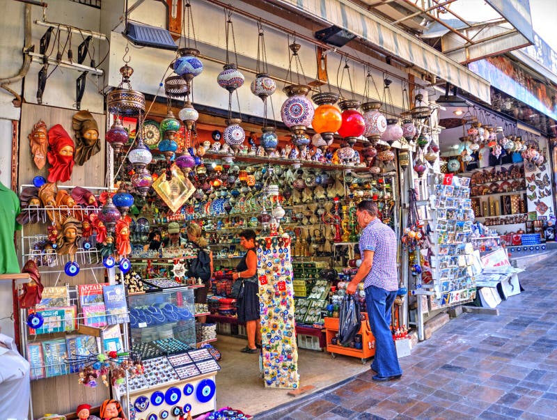 Souvenir Shop in Historical Centre of Antalya, Turkey Editorial Stock