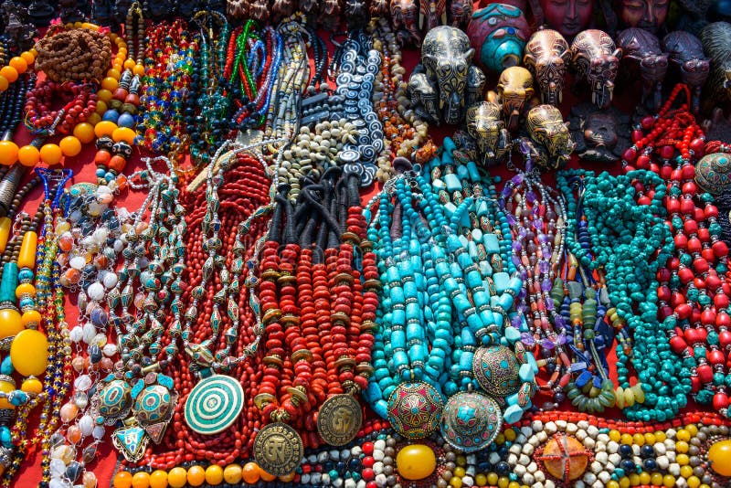 Traditional Nepalese Handicrafts At Street Market In Kathmandu, Stock Photo Image of asia
