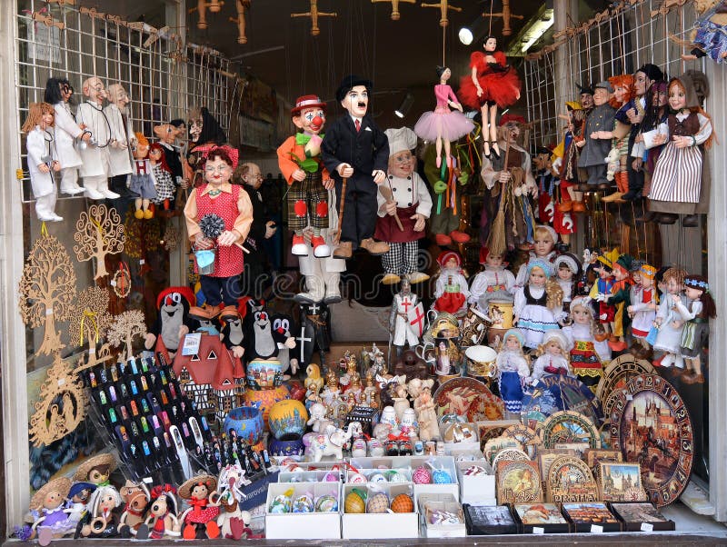 Souvenir shop in Prague stock photography Souvenir shop in Prague stock photography