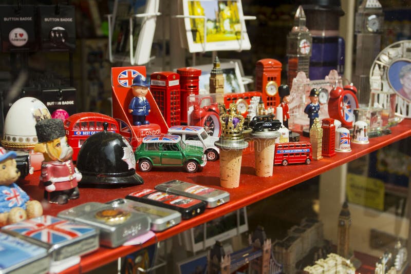 Souvenir Shop Window in London Stock Image Image of blue, souvenirs 25594867