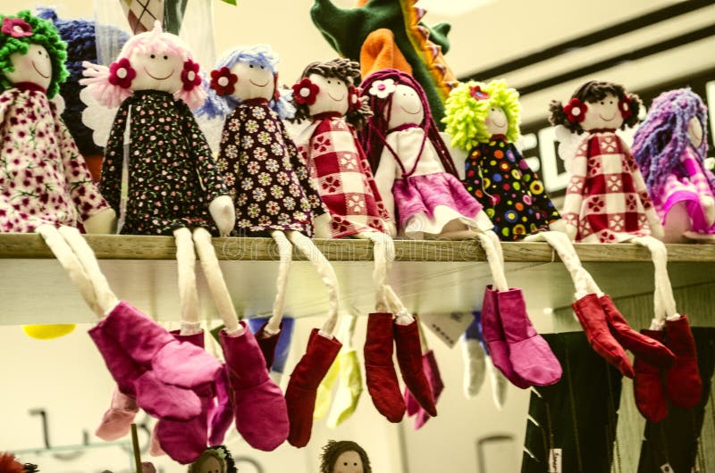 Souvenirs Rag Dolls on Fair Sale Stock Photo Image of decorative