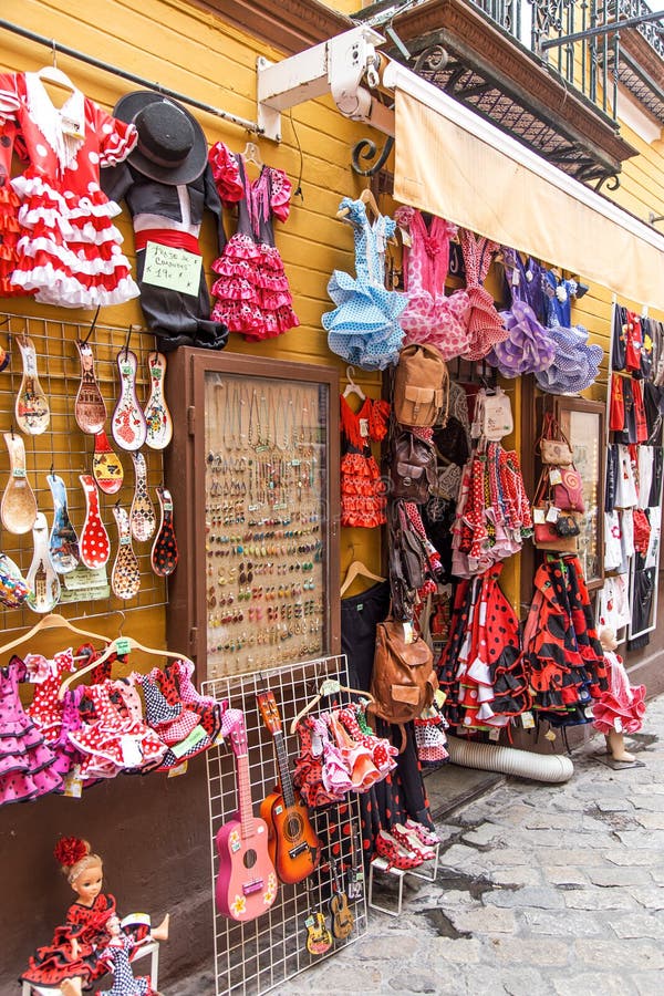 Souvenirs in Seville Andalucia Spain Editorial Stock Image Image of shop, guitar 63454374