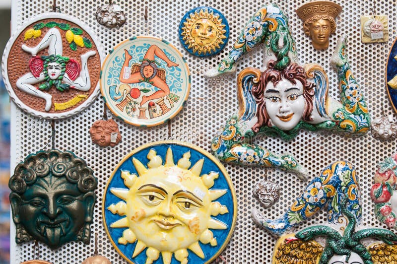 Souvenirs from Sicily stock image. Image of pottery, sicily 49671119
