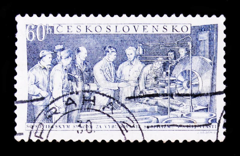 Soviet industrial instruction, building socialism in our country with soviet union, circa 1965 stock images
