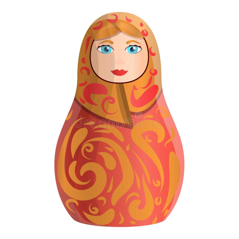 Soviet Nesting Doll Icon, Cartoon Style Stock Vector Illustration of