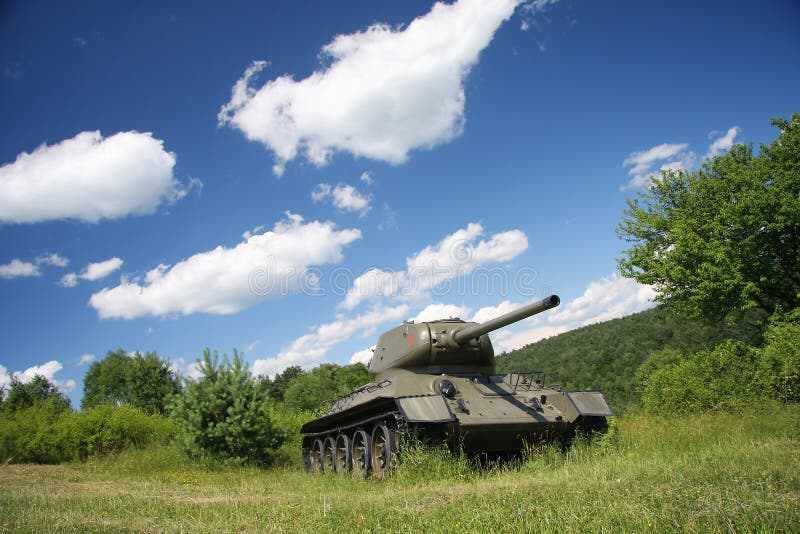 Soviet tank model t34. Second world war.