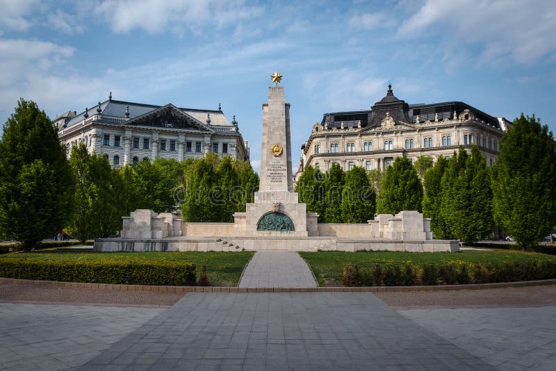 Soviet War Memorial in Liberty Square, Budapest, Hungary Editorial