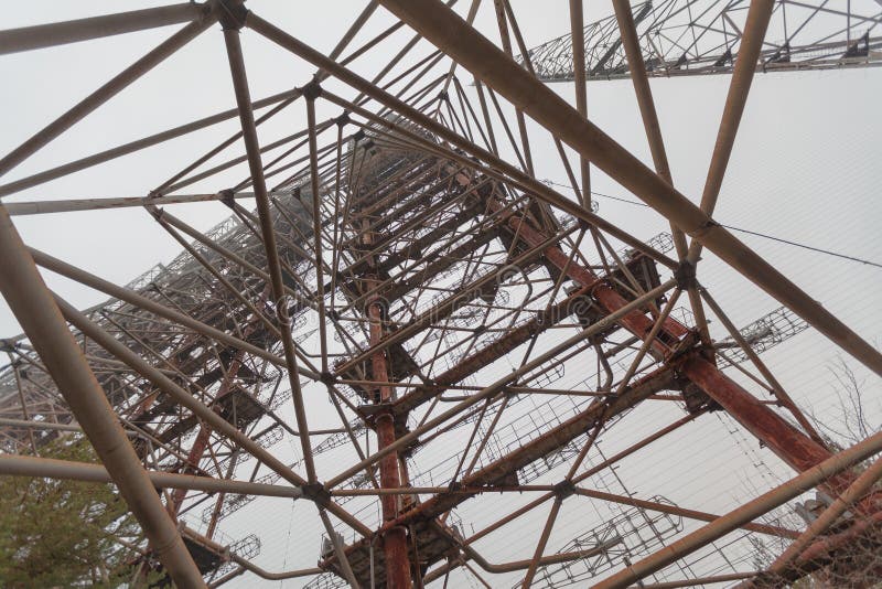 Sovjetiskt radarsystem Duga nära den Tjernobyl kärnkraftverket